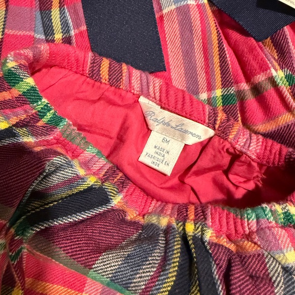NWT Polo Ralph Lauren Baby Girl's Pink Plaid Dress Sz 6M - Picture 6 of 8